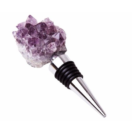 ZEES CREATIONS Stainless Steel Gemstoppers, Amethyst Cluster GS3002